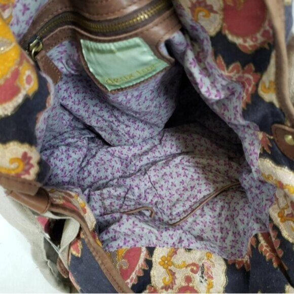 Deux Lux Boho Shoulder Bag Tote Fabric Abstract Floral Multi Colour - Picture 6 of 14